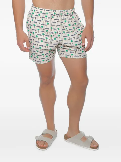 MC2 Saint Barth palm tree-print drawstring swim shorts