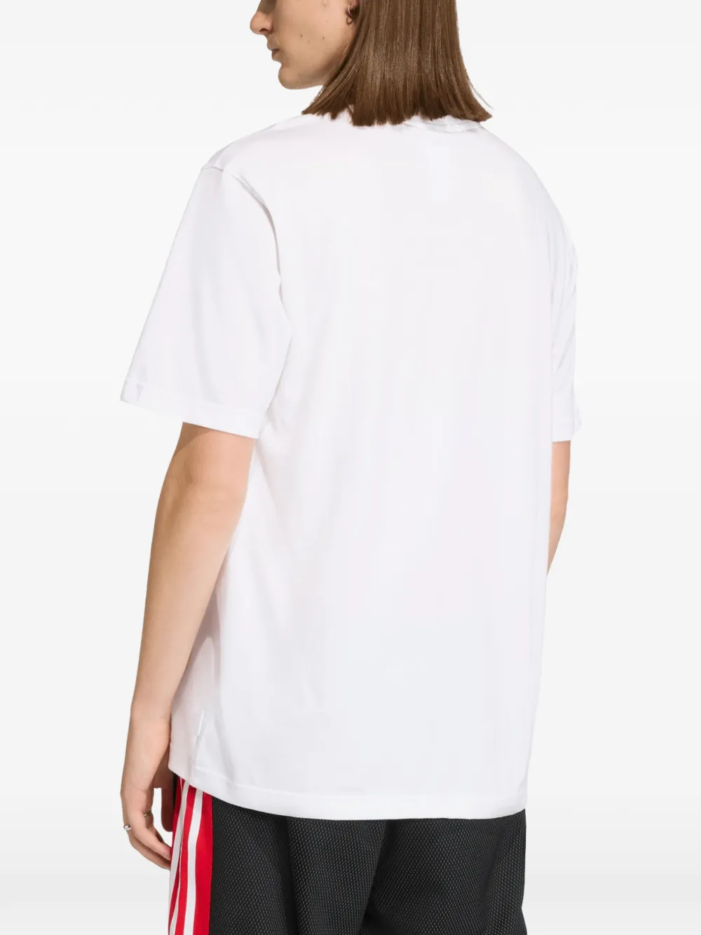 adidas Trefoil T-shirt met roosprint Wit