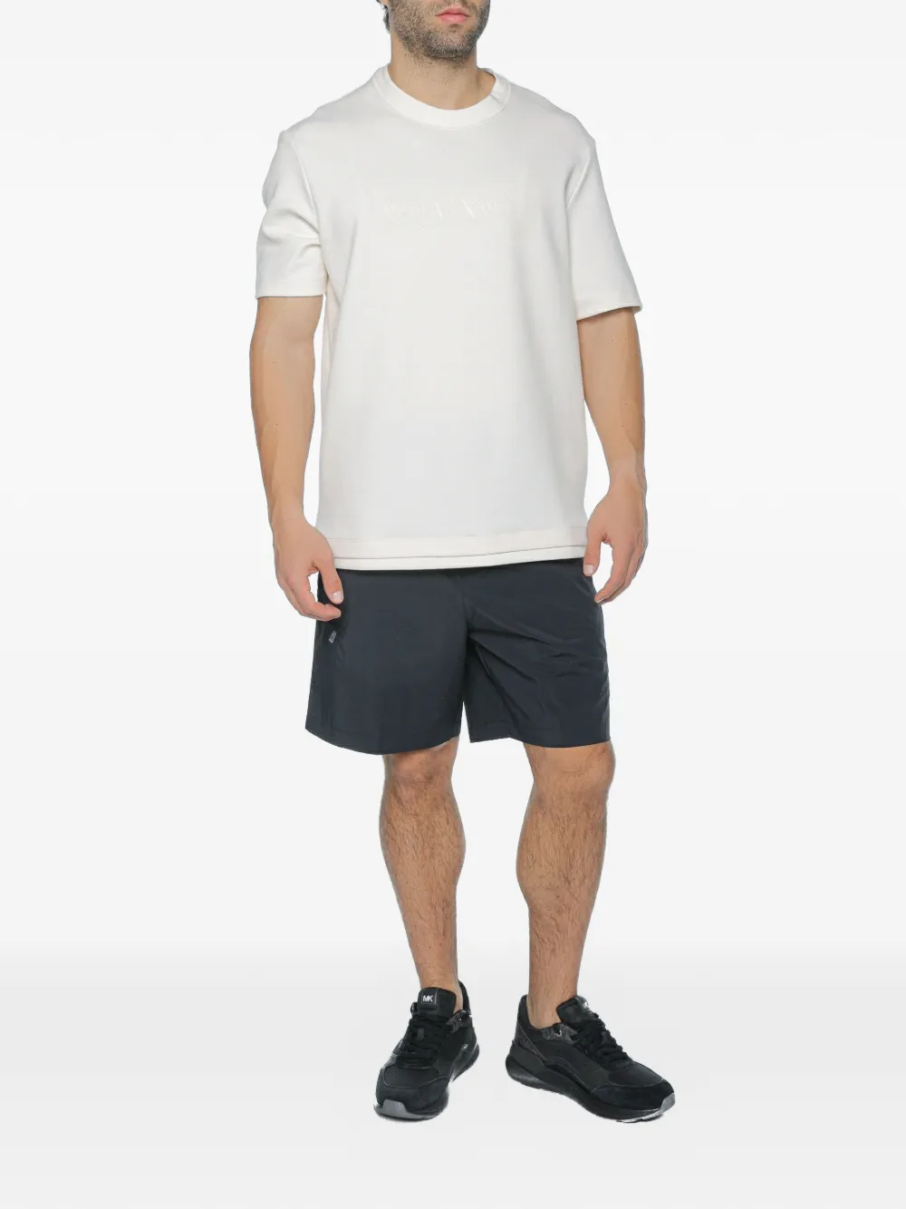 Armani Exchange Shorts met elastische tailleband Blauw
