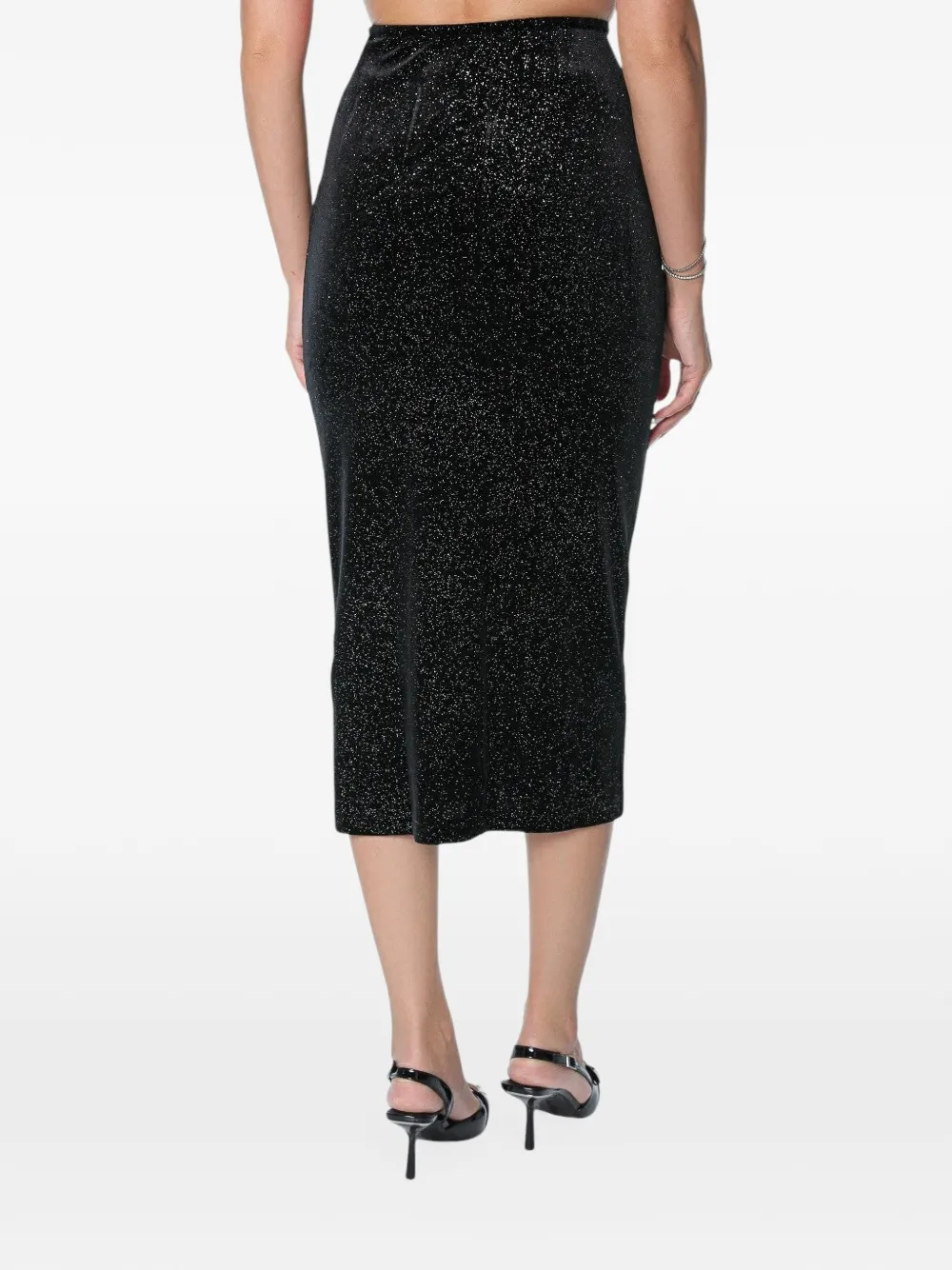 Armani Exchange ruched side-slit midi skirt Zwart
