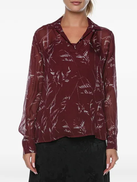 Armani Exchange blossom-print long-sleeve blouse