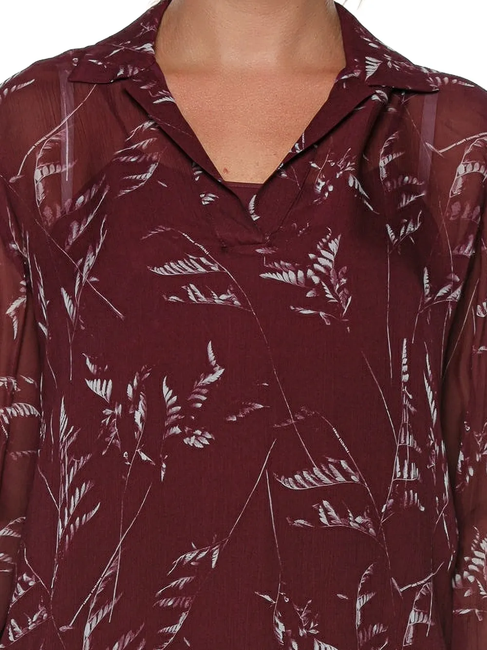 Armani Exchange Blouse met bloesemprint en lange mouwen Rood