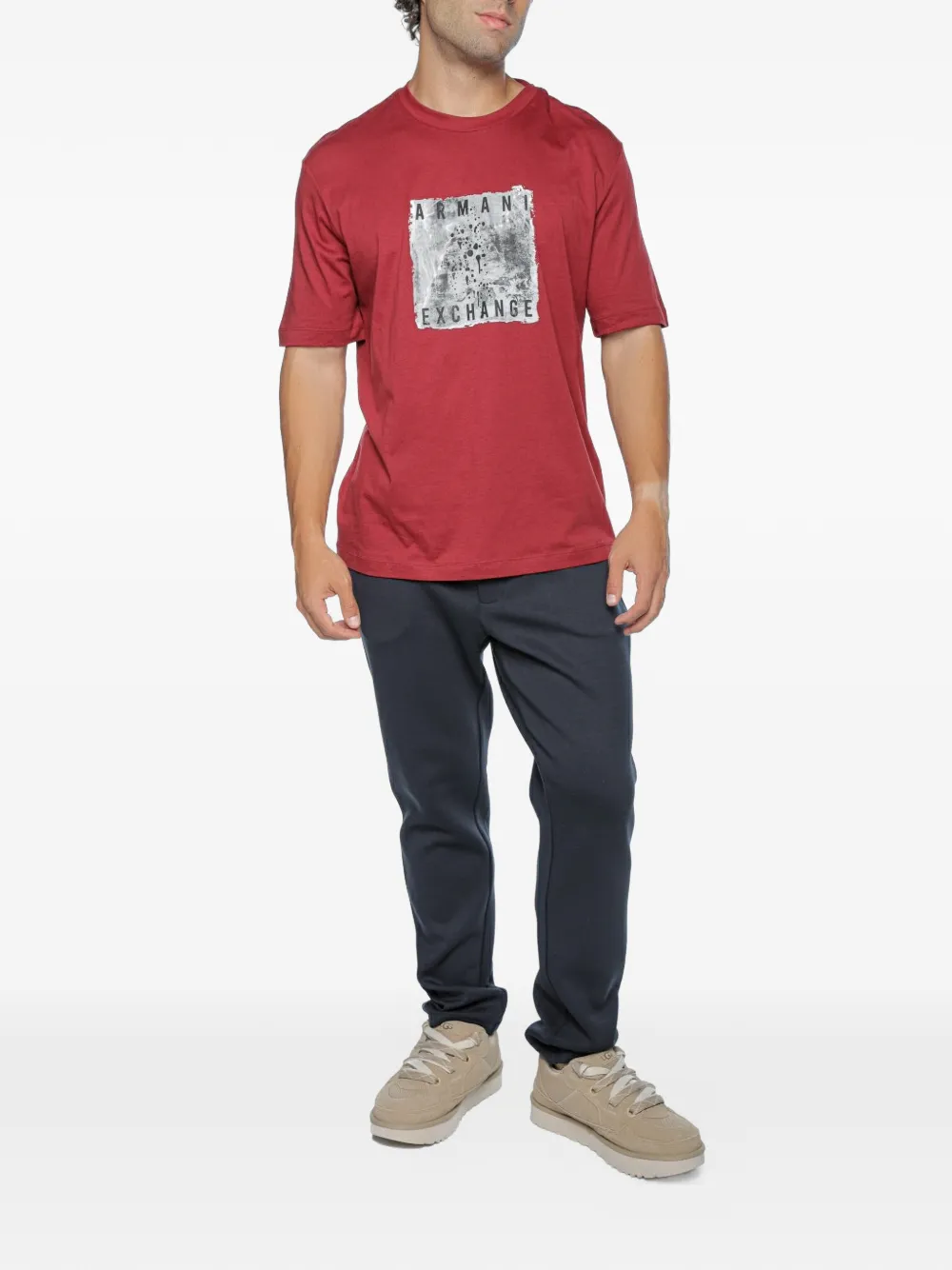 Armani Exchange T-shirt met logoprint Rood