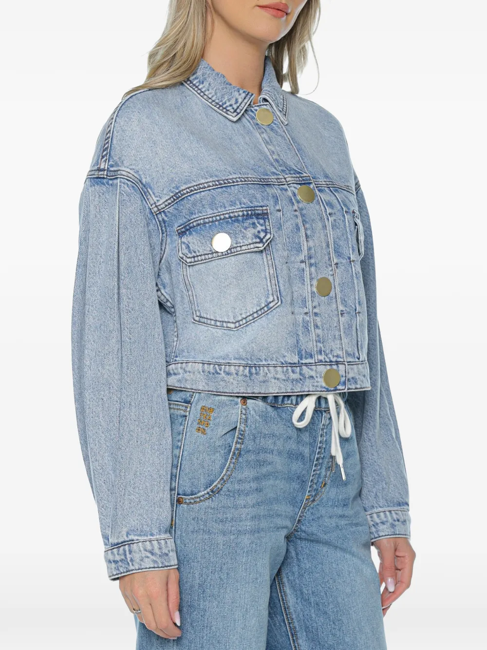 Armani Exchange Button-up denim jack Blauw