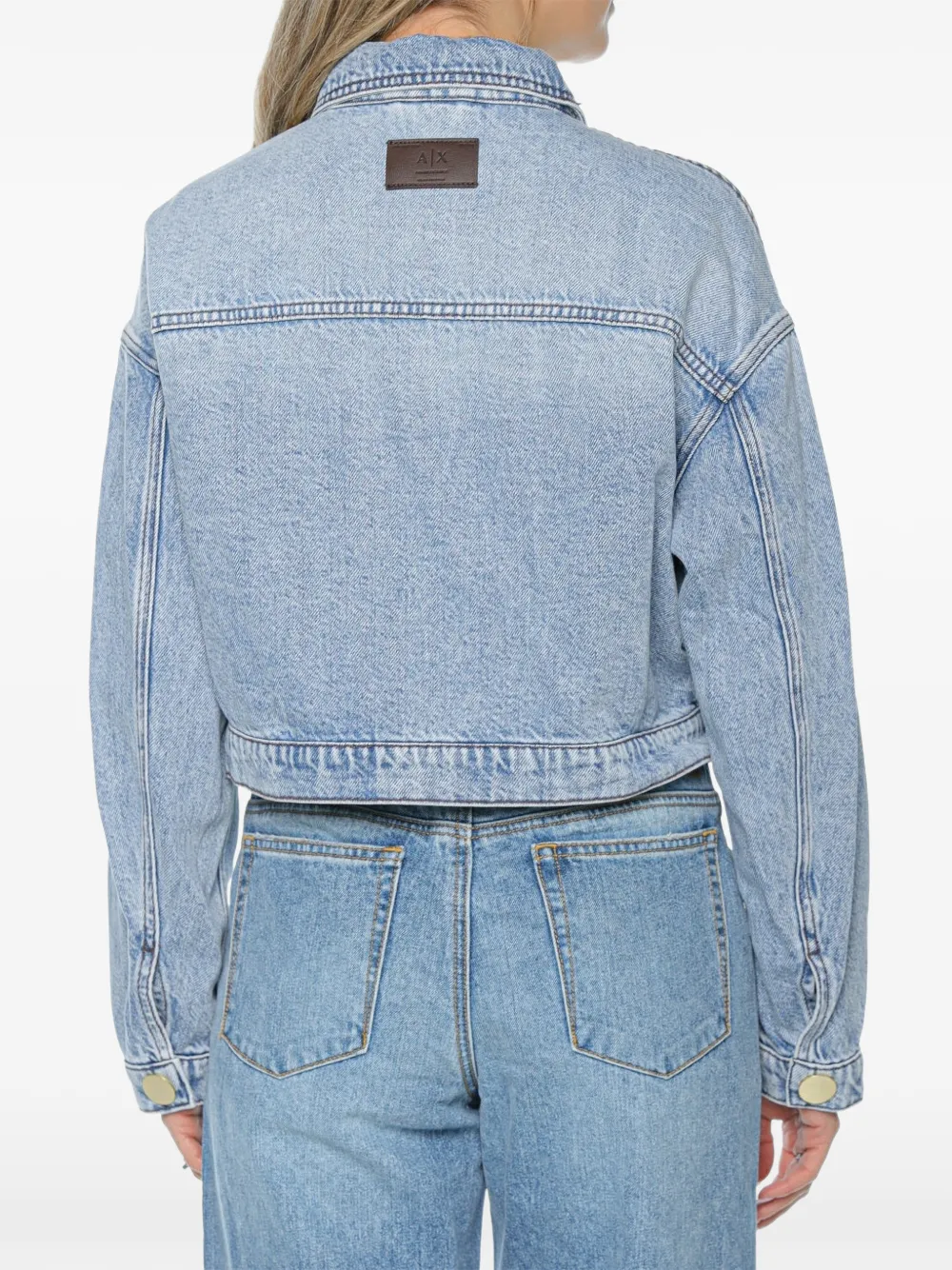 Armani Exchange Button-up denim jack Blauw