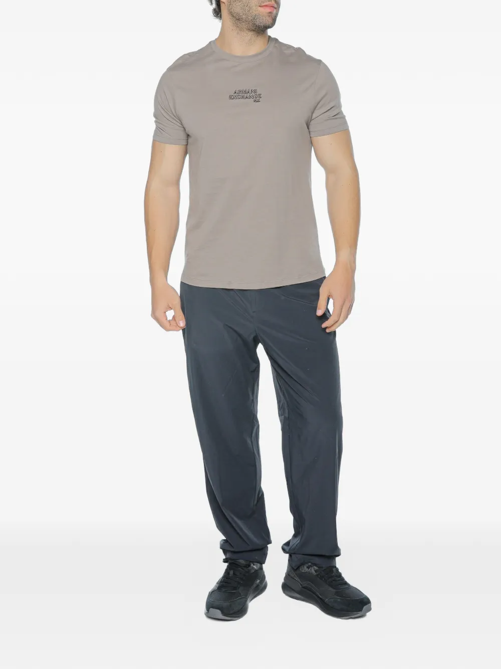 Armani Exchange T-shirt met logoprint Bruin