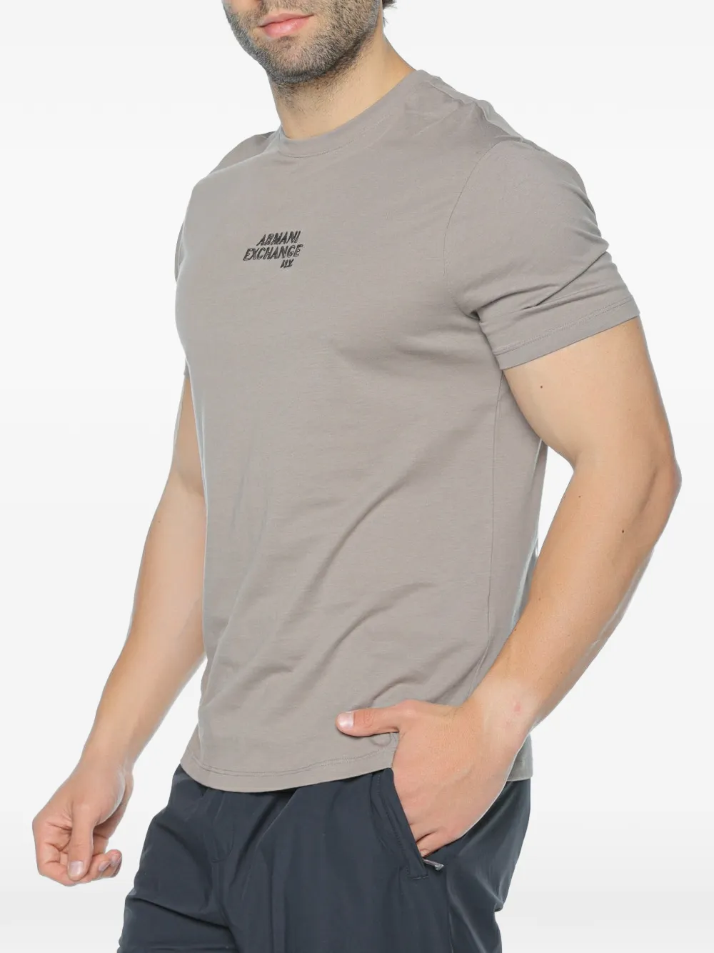 Armani Exchange T-shirt met logoprint Bruin