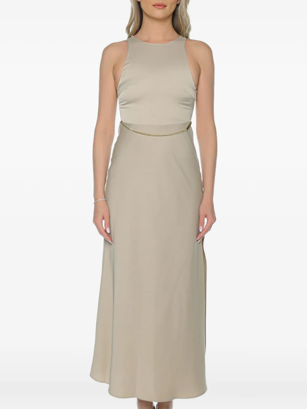 Armani Exchange chain-detail side-slit dress - Toni neutri
