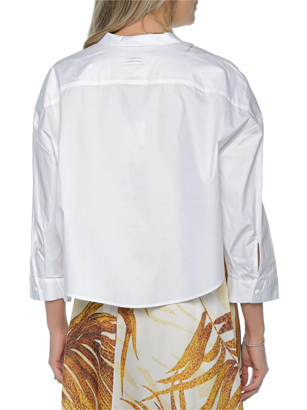Armani Exchange Cropped blouse met vlakken Wit
