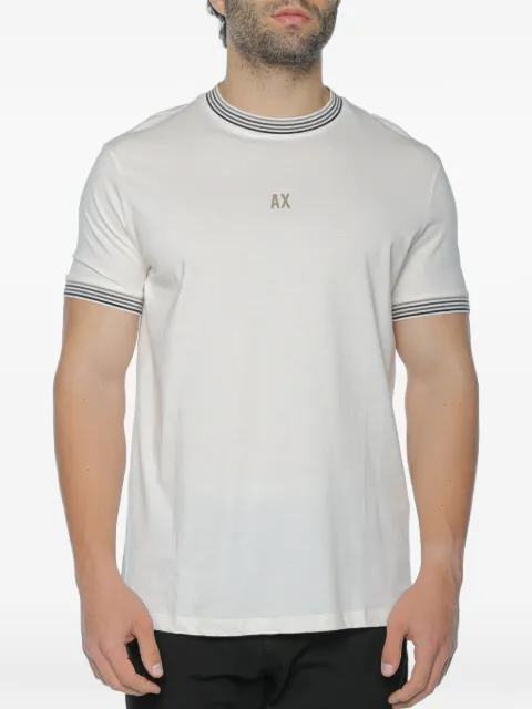 Armani Exchange striped-trim logo-print T-shirt