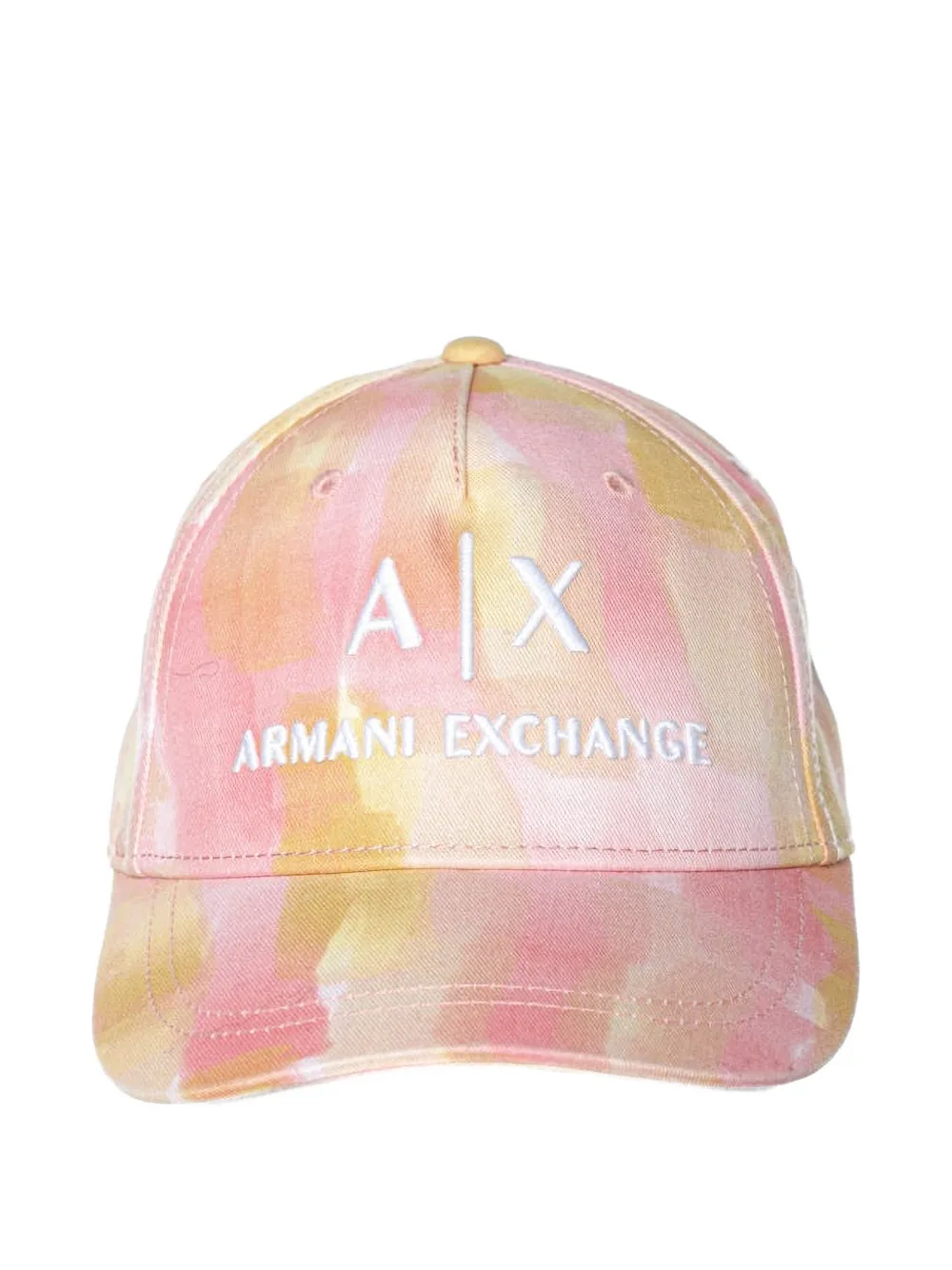 Armani Exchange logo-embroidered tie-dye baseball hat - Rosa