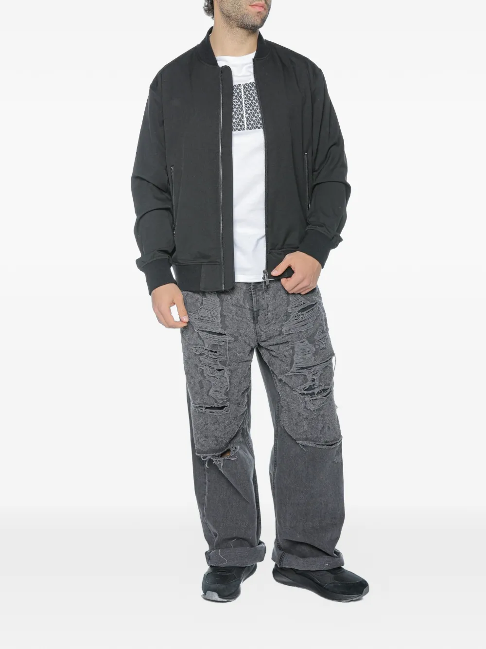 Armani Exchange Bomberjack met rits Zwart