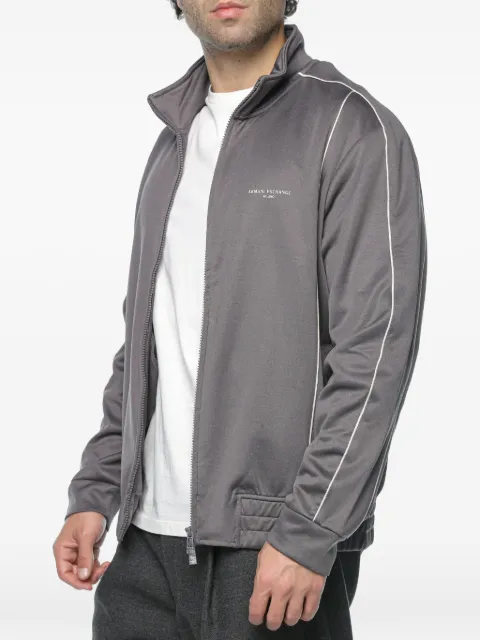 Armani Exchange piped-trim zip-up jacket