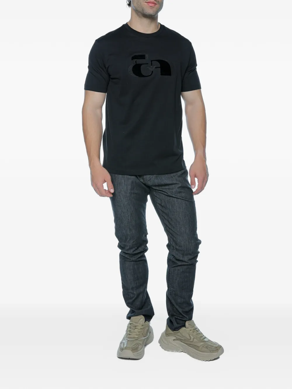 Emporio Armani T-shirt met logopatch Zwart