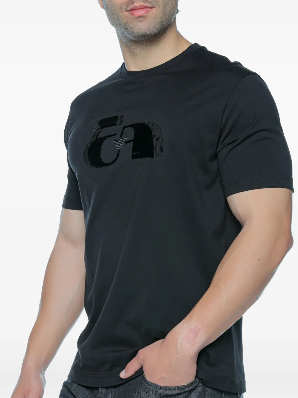 Emporio Armani T-shirt met logopatch Zwart