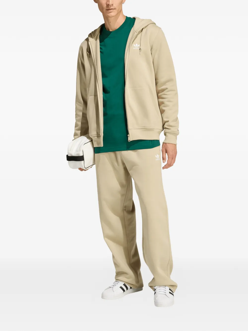 adidas Hoodie met geborduurd logo Beige