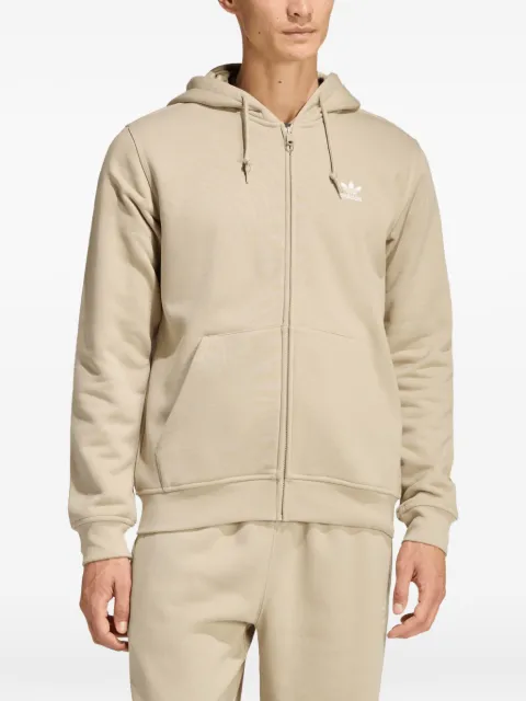 adidas logo-embroidered zip-up hoodie