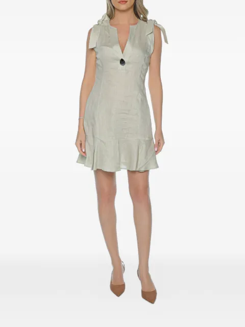 Armani Exchange bow-detail ruffled dress