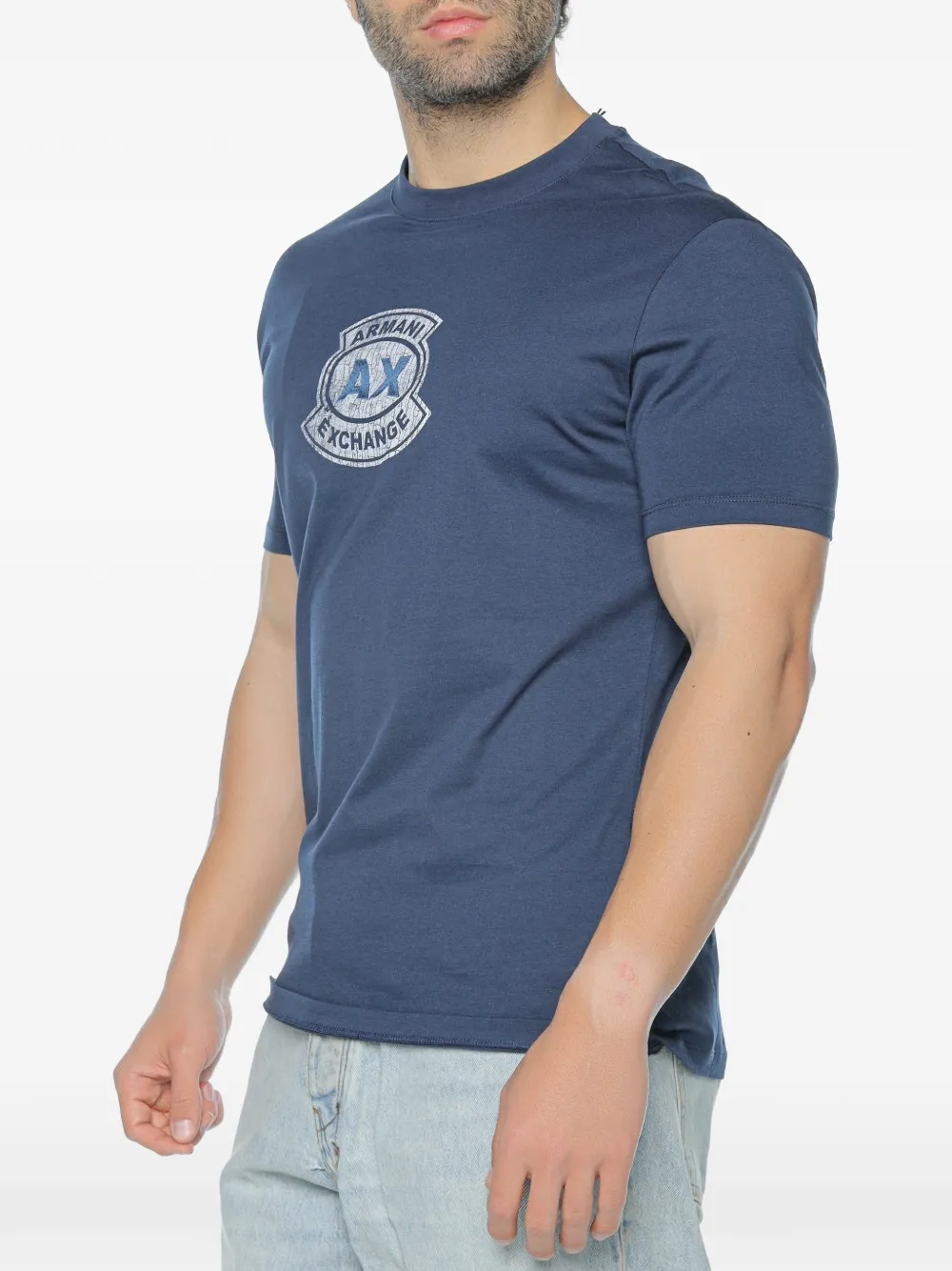 Armani Exchange T-shirt met logoprint Blauw