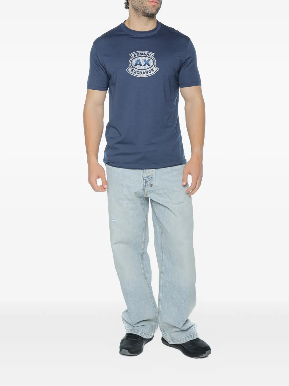 Armani Exchange T-shirt met logoprint Blauw