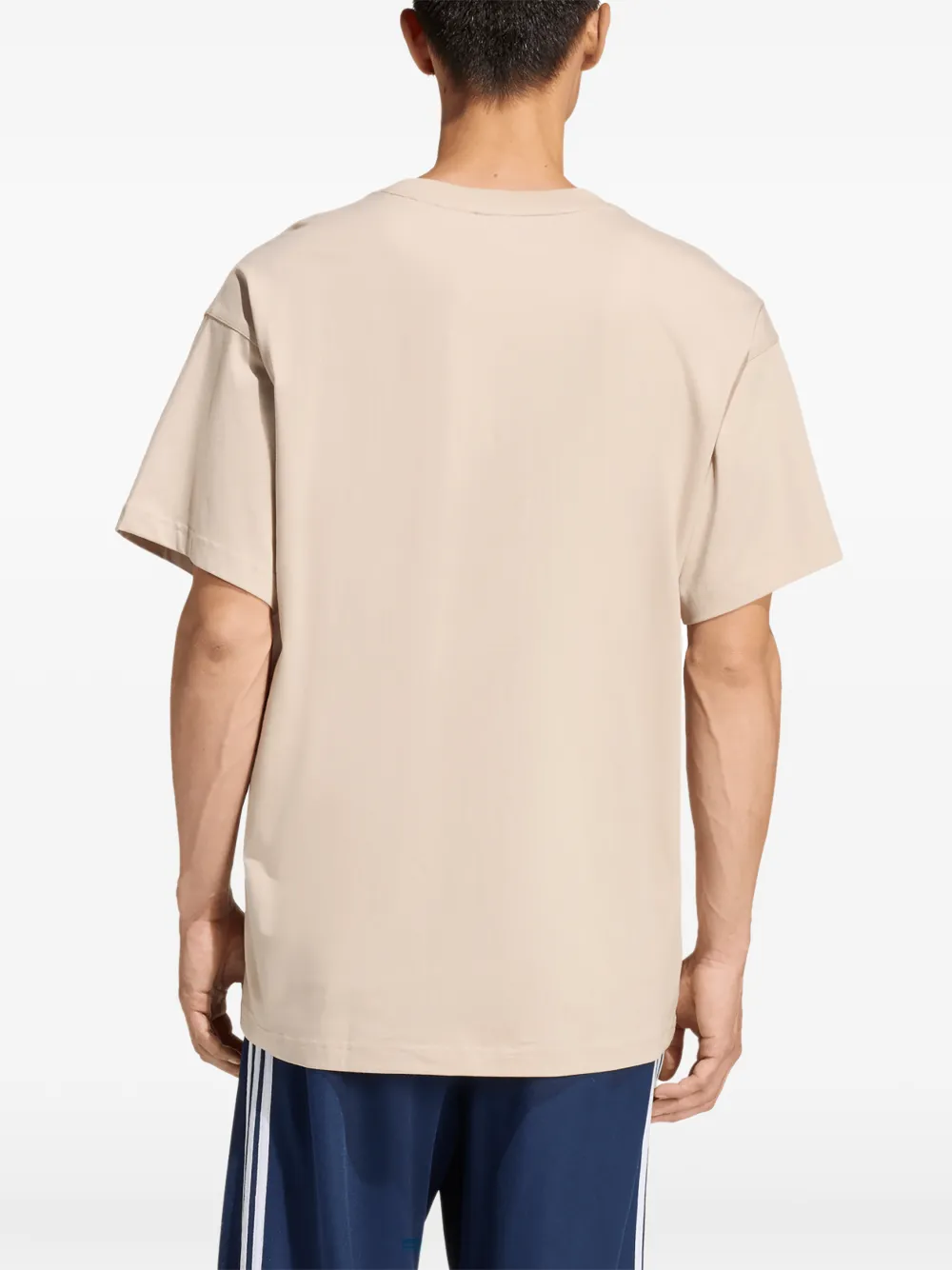 adidas Katoenen T-shirt met geborduurd logo Beige