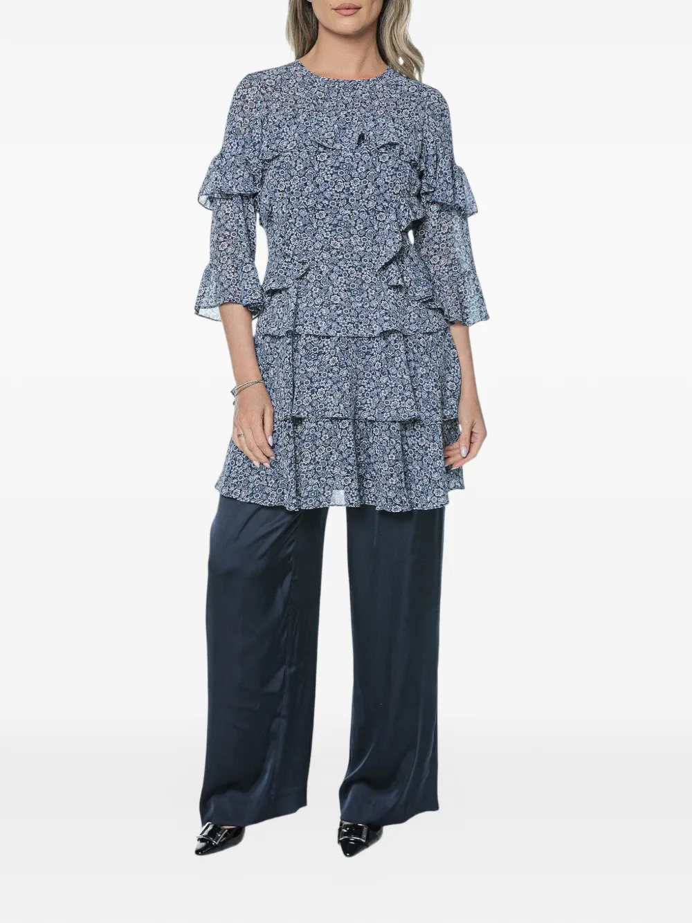 Michael Kors Satijnen broek Blauw