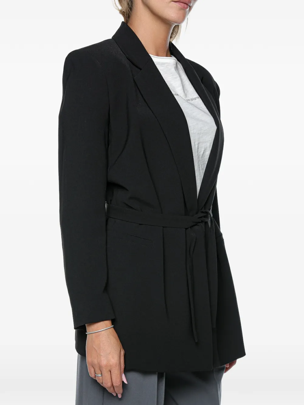 Armani Exchange Blazer met ceintuur Zwart