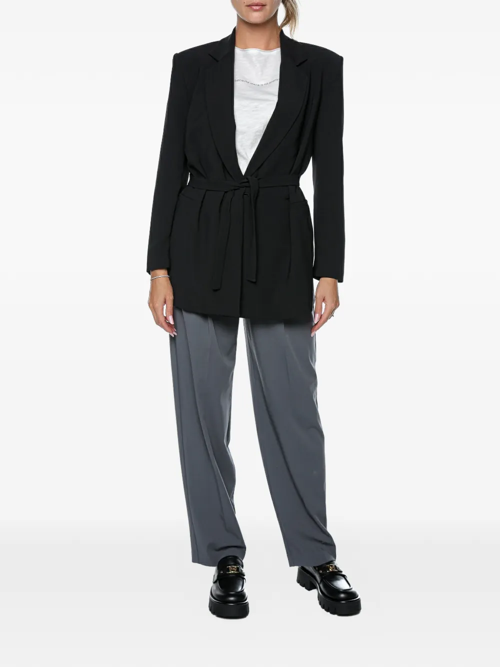 Armani Exchange Blazer met ceintuur Zwart