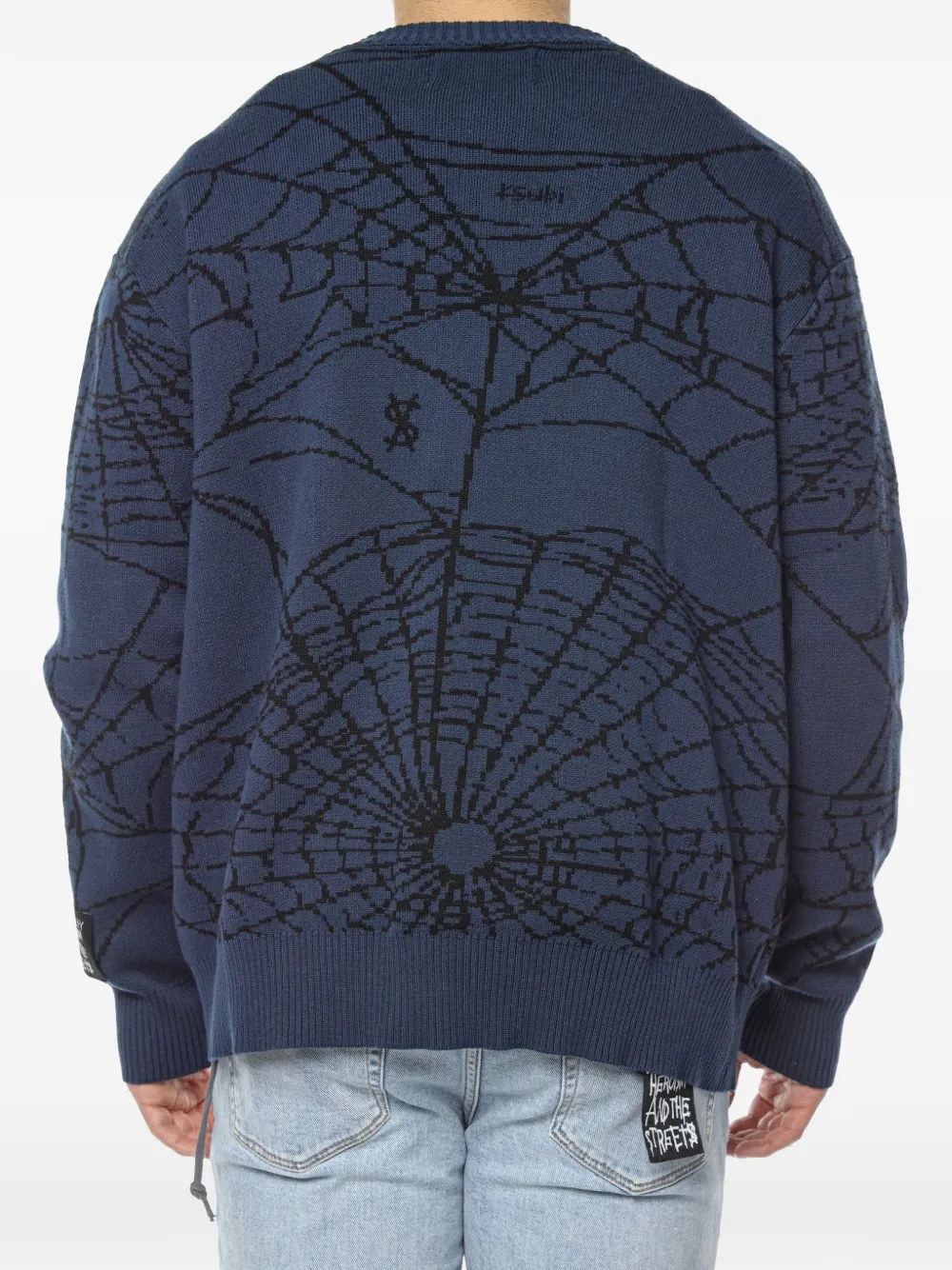 Ksubi Lies vest met spinnenweb Blauw