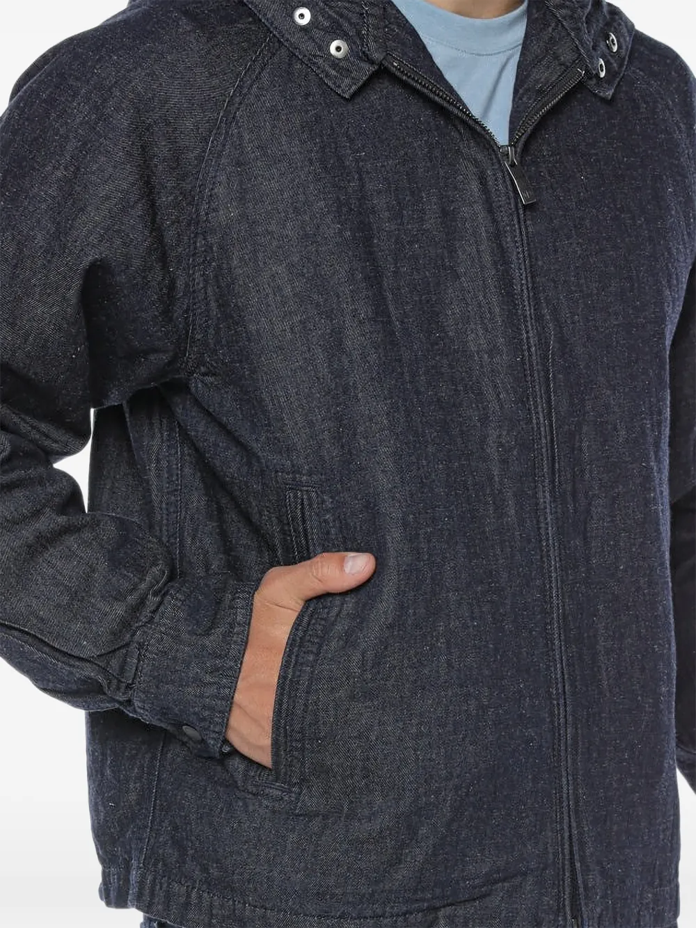 Armani Exchange Denim jack met capuchon Blauw