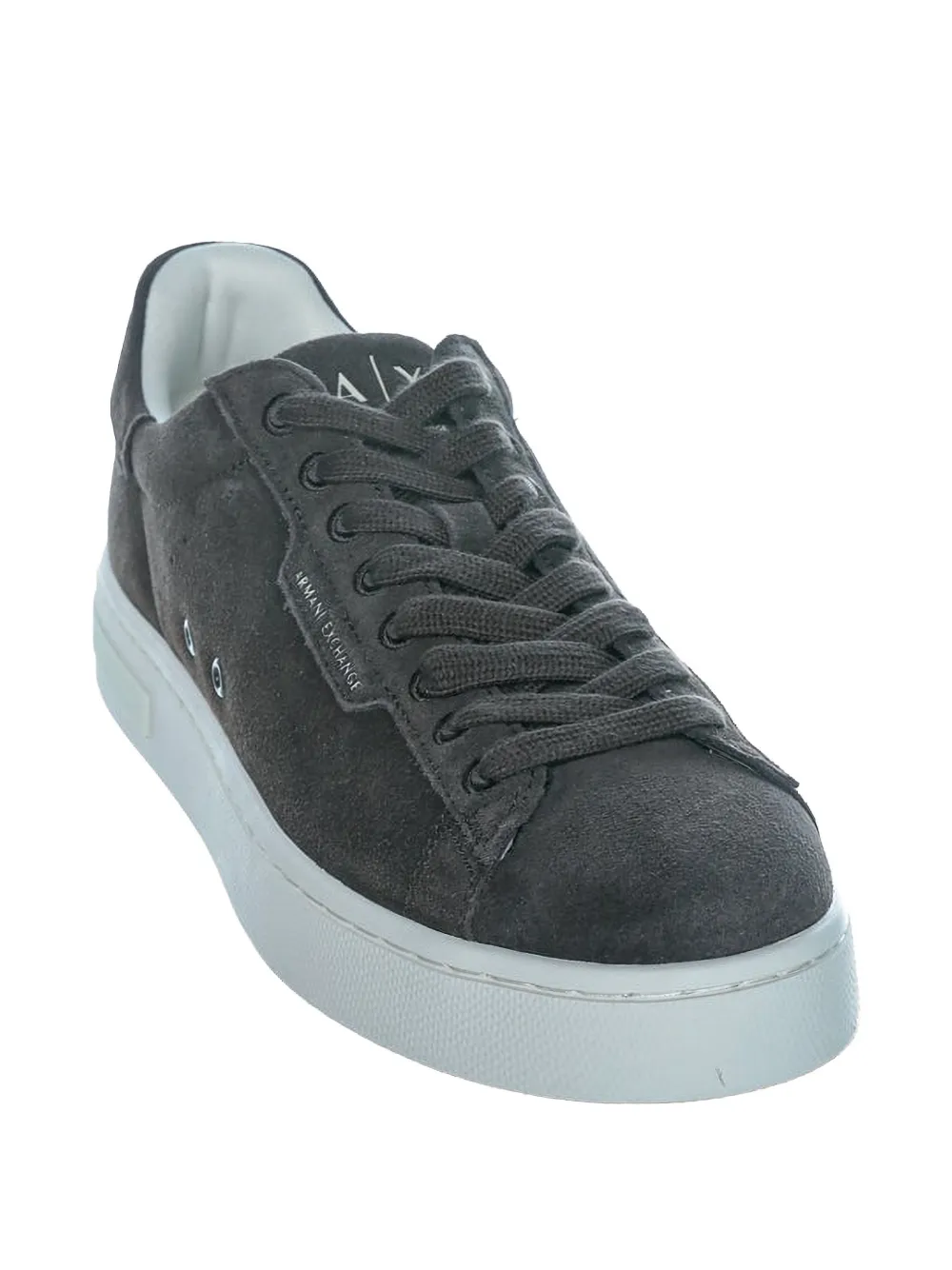 Armani Exchange Suède sneakers met logoprint Zwart
