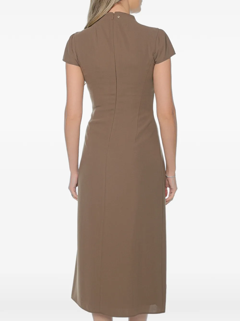 Armani Exchange Midi-jurk met ruches Bruin
