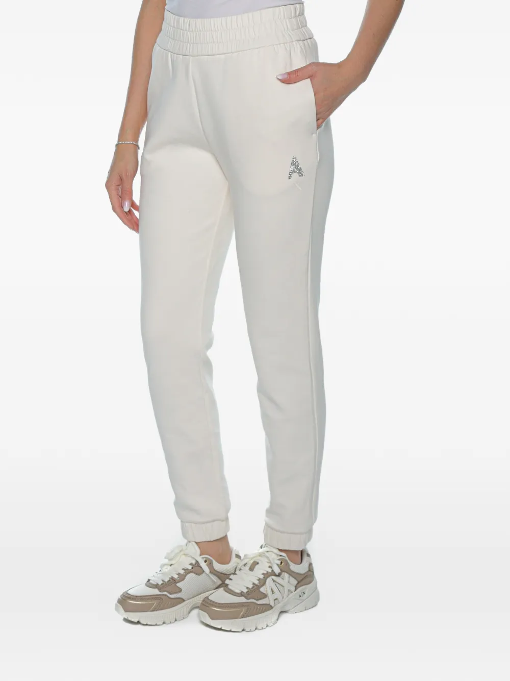 Armani Exchange logo-embellished track pants - Bianco