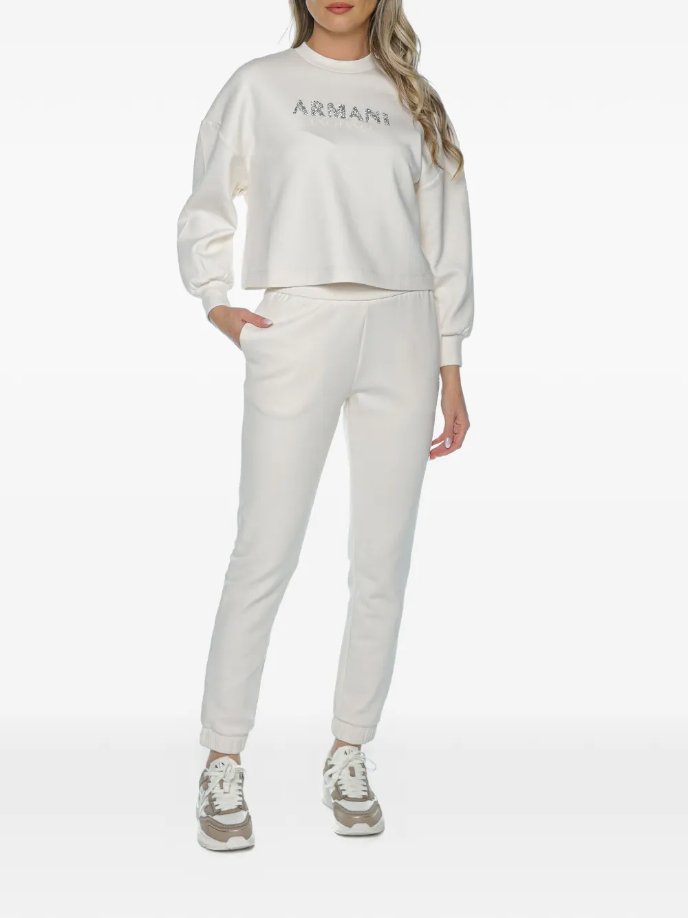 Armani Exchange Trainingsbroek verfraaid met logo Wit
