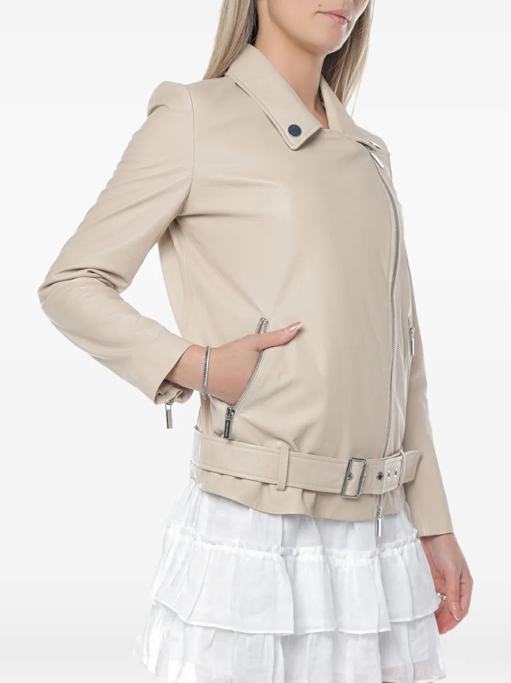 Armani Exchange Jas met riem Beige