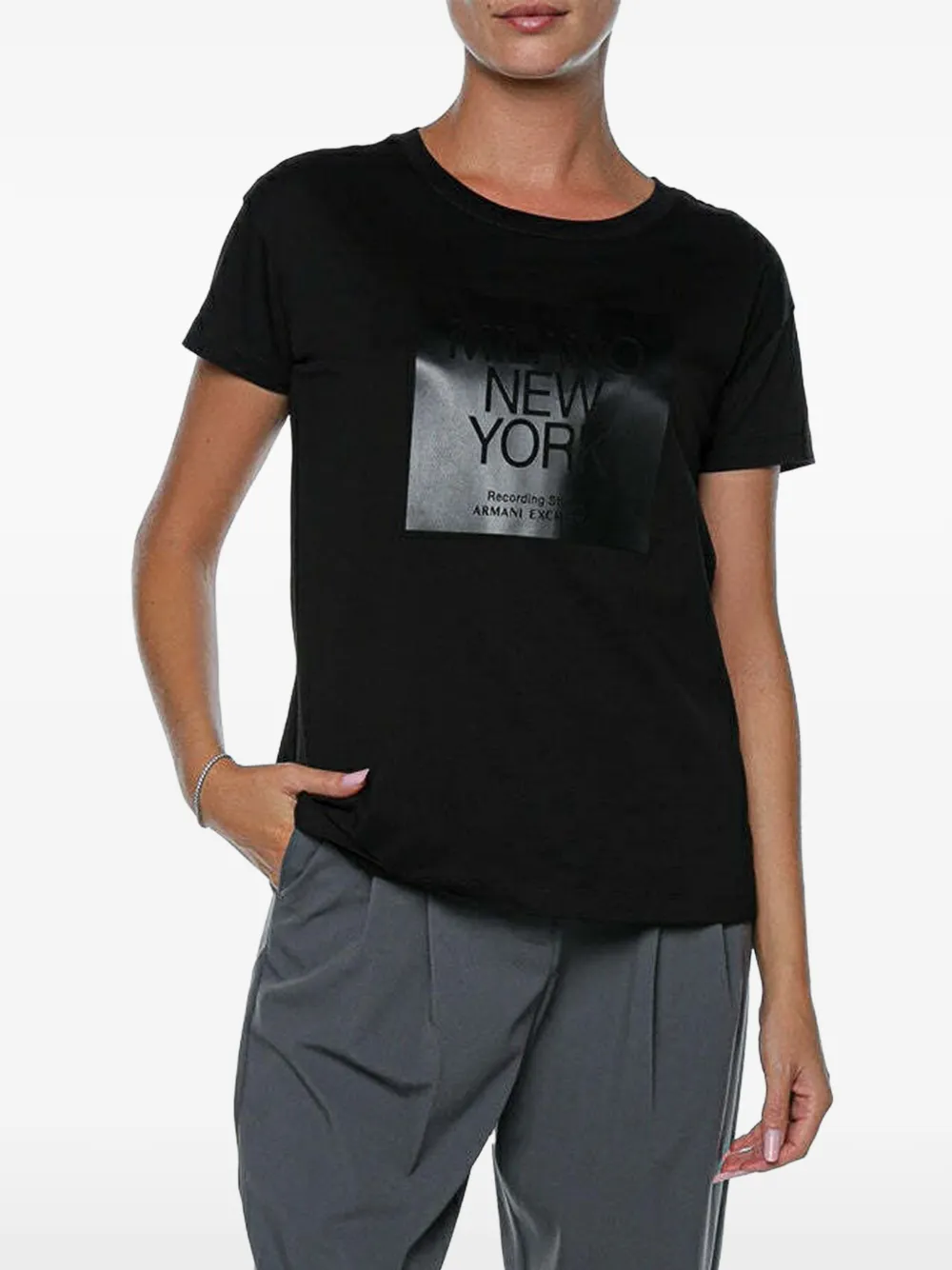 Armani Exchange logo-print T-shirt - Schwarz