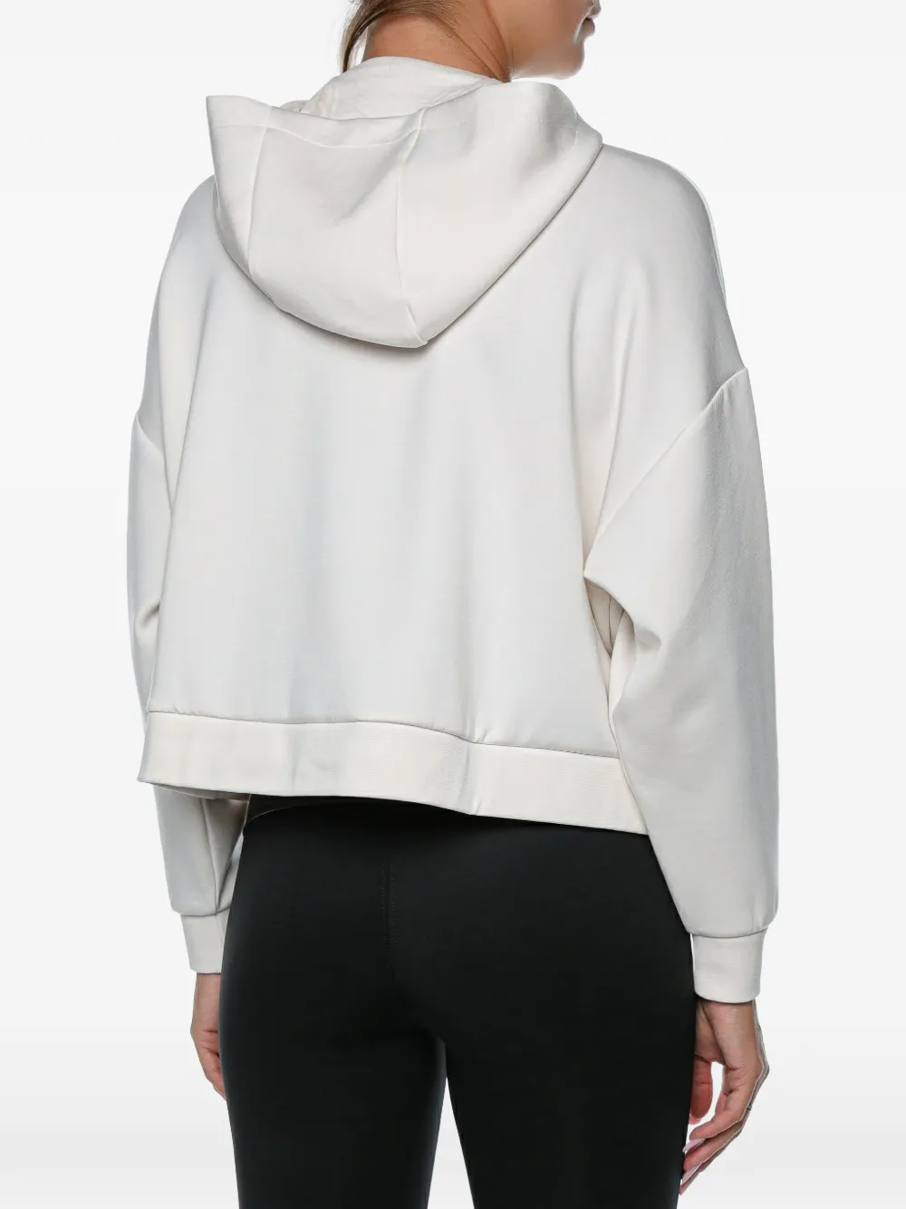 Armani Exchange Hoodie met opgestikte zak en rits Wit