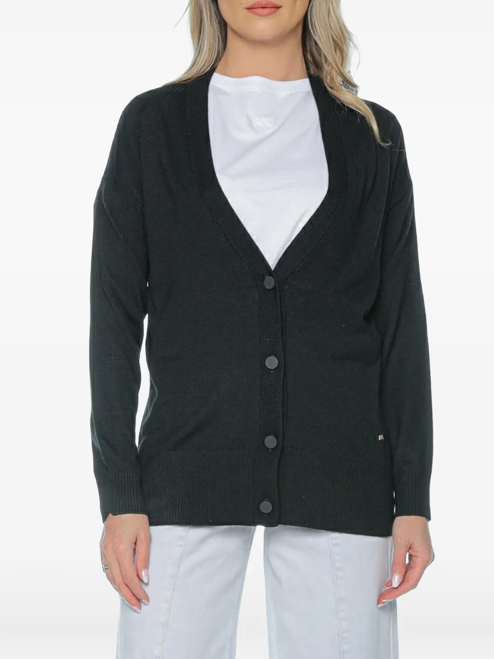Armani Exchange V-neck button-up cardigan - Nero