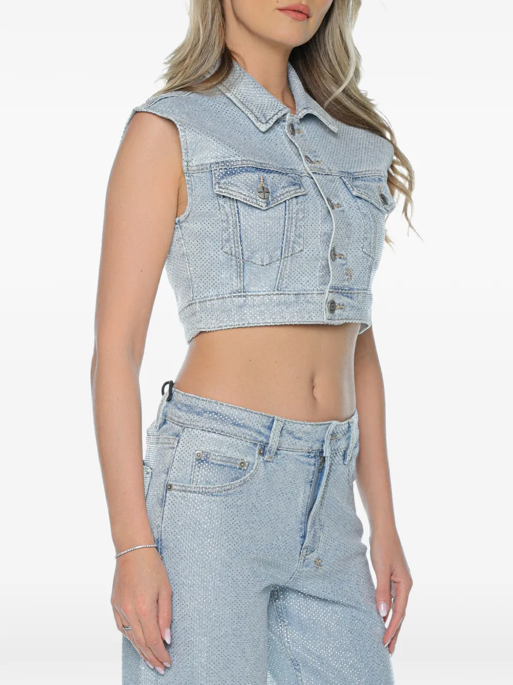 Ksubi High Rollers rhinestone-embellished vest - Blu
