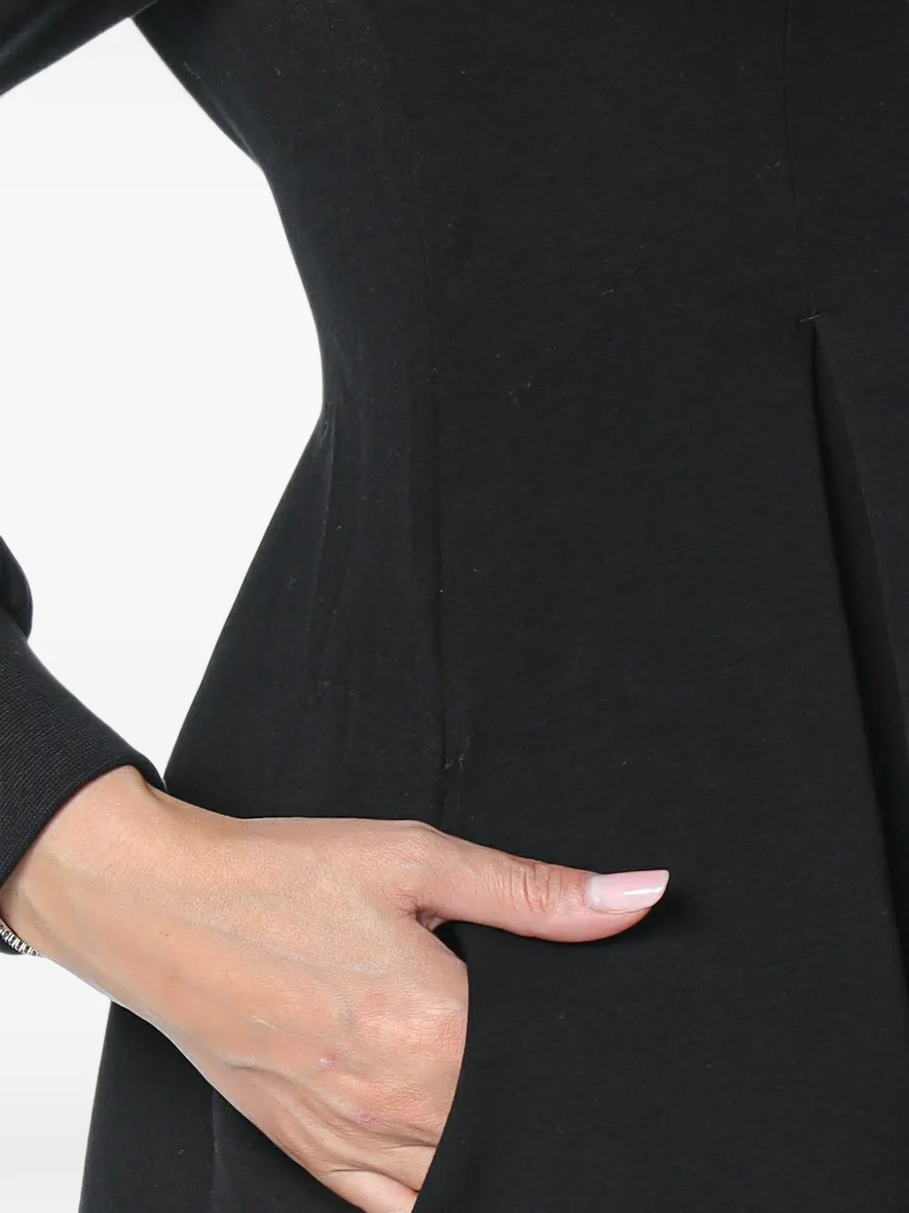 Armani Exchange Geplooide mini-jurk met lange mouwen Zwart
