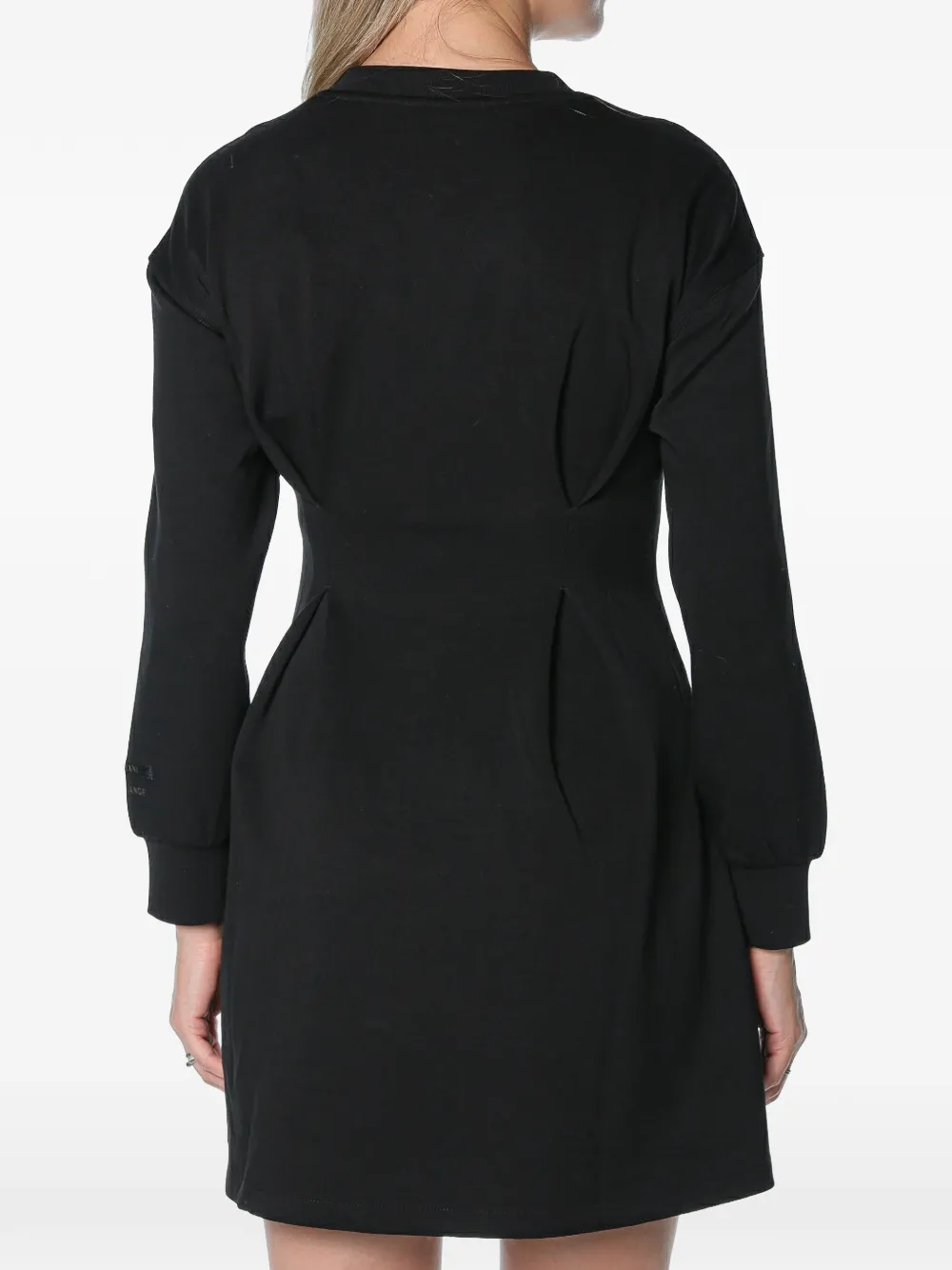 Armani Exchange Geplooide mini-jurk met lange mouwen Zwart