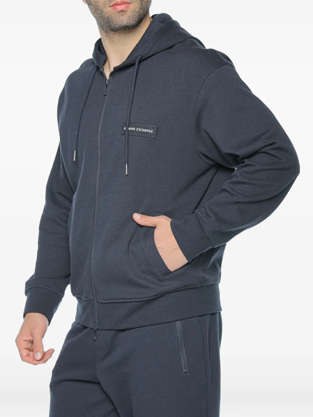Armani Exchange Hoodie met logopatch Zwart