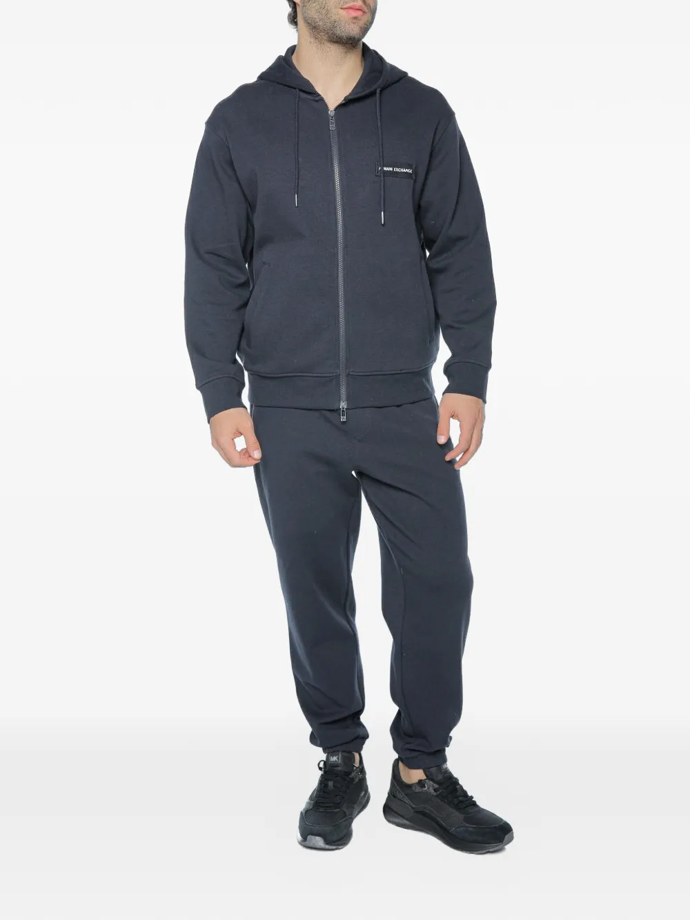 Armani Exchange Hoodie met logopatch Zwart