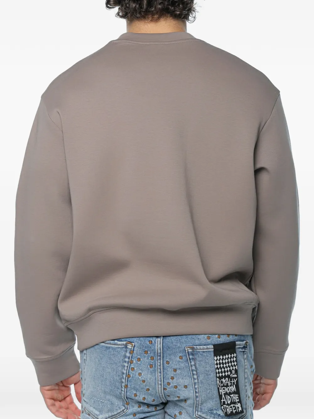 Armani Exchange Sweater met geborduurd logo Beige