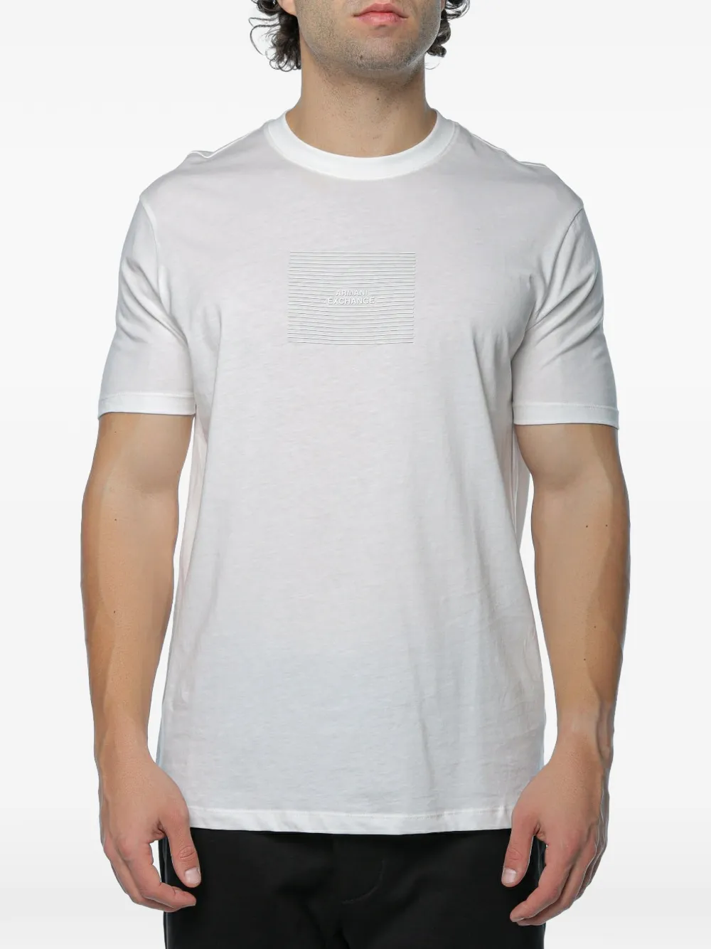 Armani Exchange logo-embossed T-shirt - Bianco