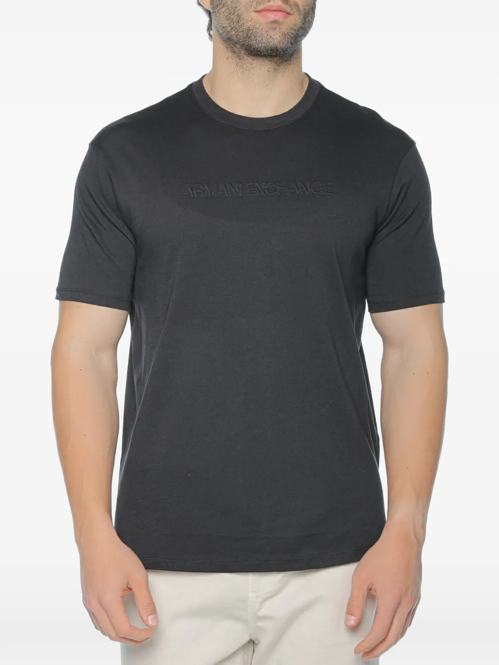 Armani Exchange logo-embroidered T-shirt - Nero