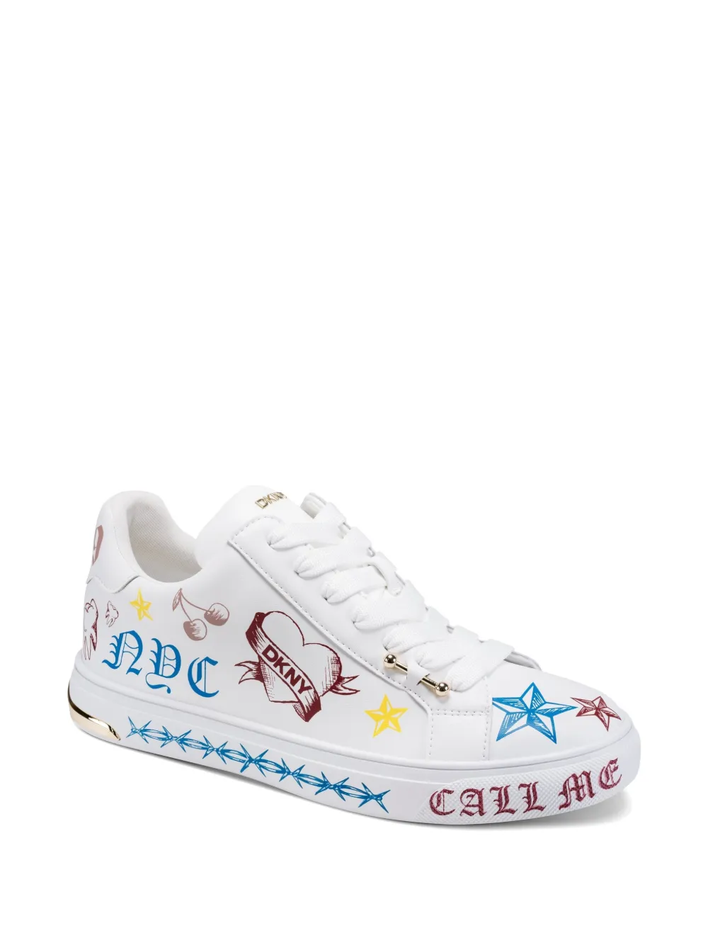 DKNY Abeni Tattoo lace-up sneakers Wit