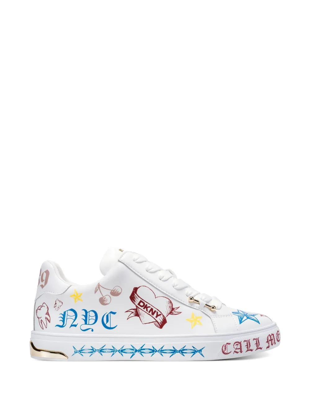 DKNY Abeni Tattoo lace-up sneakers Wit