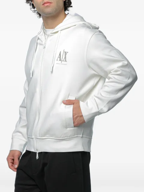 Armani Exchange logo-print zip-up hoodie