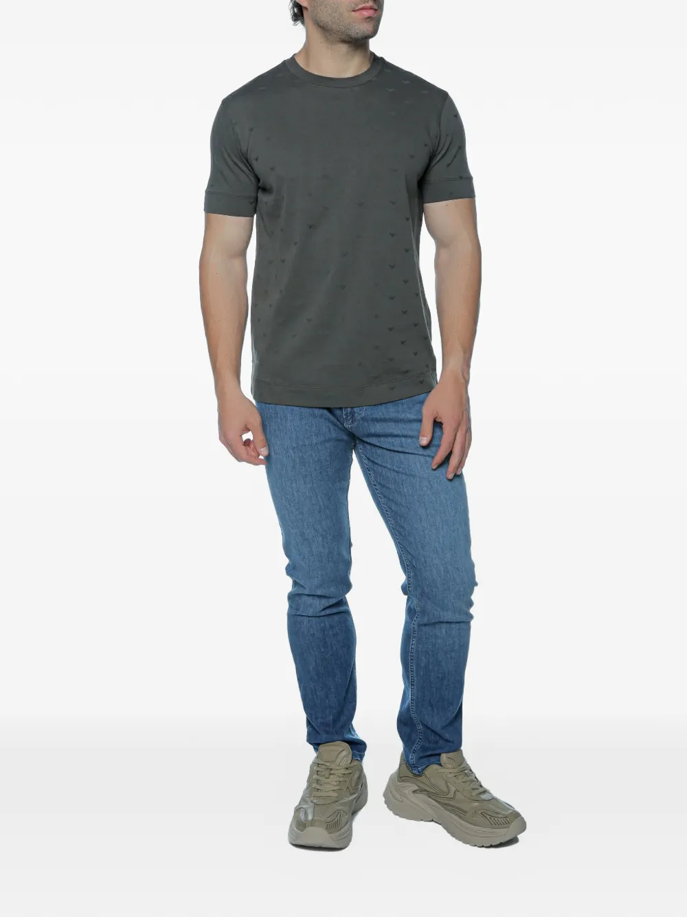 Emporio Armani T-shirt met logopatroon Grijs